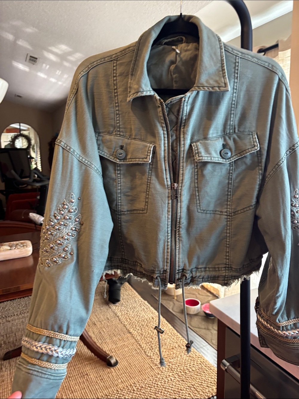 Green free people jacket 22 PTP lenght 19